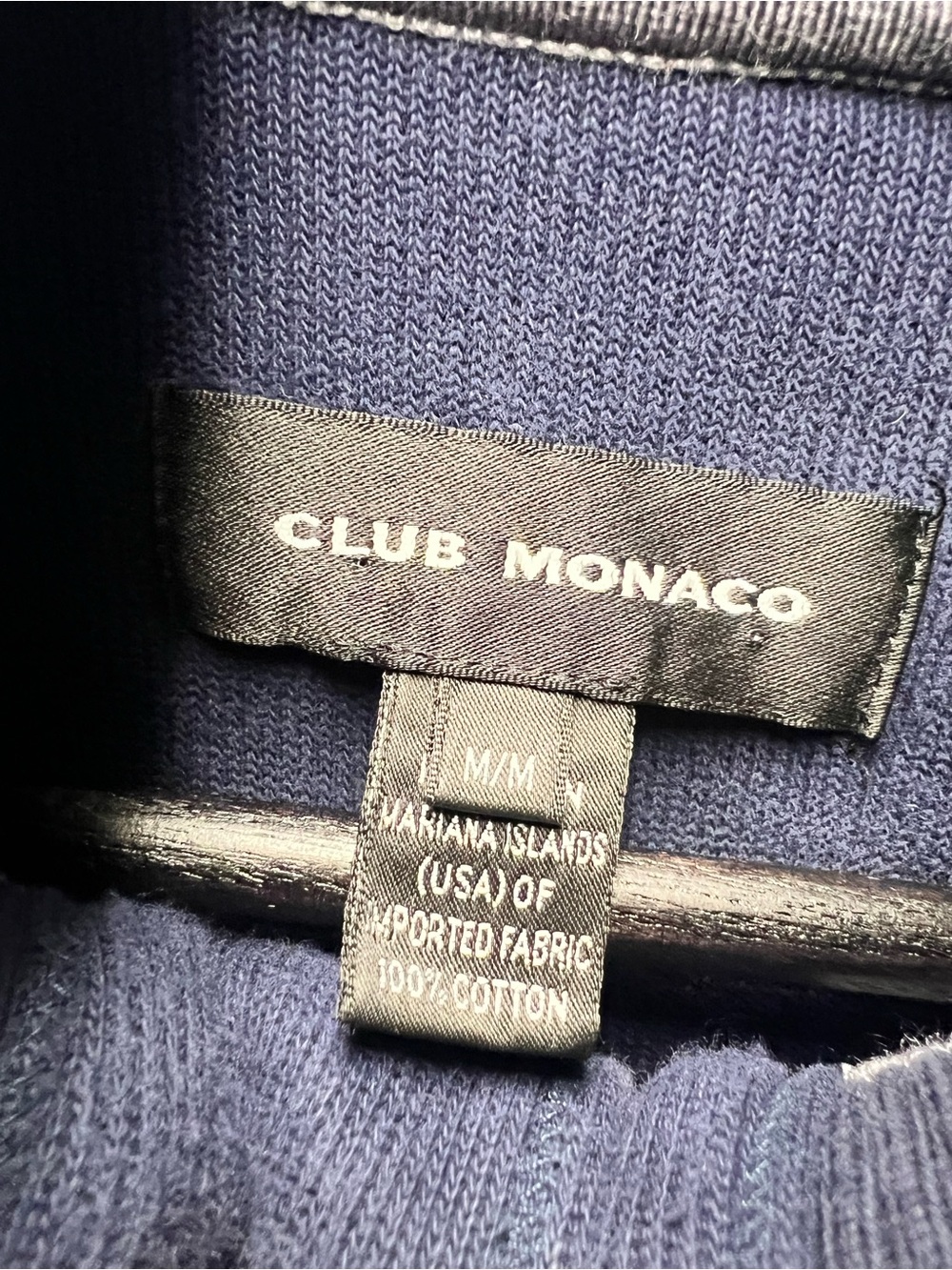 Club Monaco Navy Cotton Crewneck Sweater
